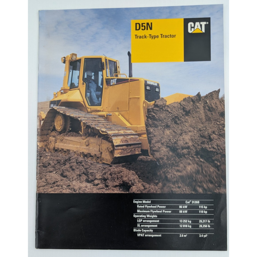 CAT D5N Track Type Tractor Crawler Caterpillar Sales Brochure Booklet